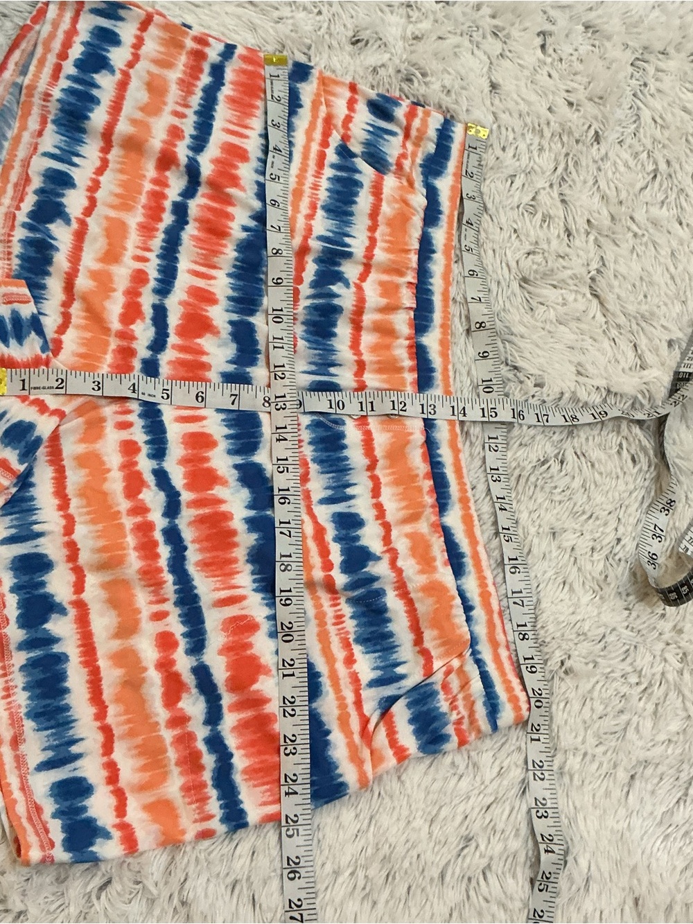 Cuddl Duds 2X Plus Size Lounge Set Coral Tie Dye Shorts Top & Matching Headband - Picture 4 of 14
